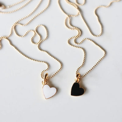GOLD ENAMEL HEART Jewelry LOLO WHITE 