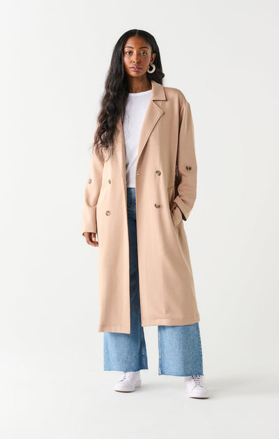 KNIT TRENCH Jacket DEX XS TAUPE 