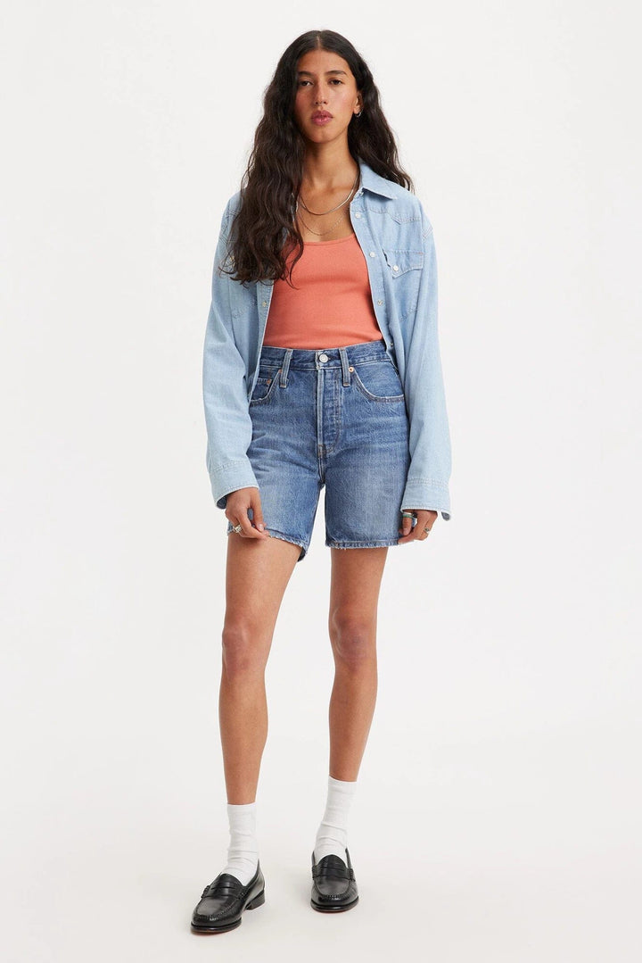 501 MID THIGH SHORT - BLUE BEAUTY denim LEVI&
