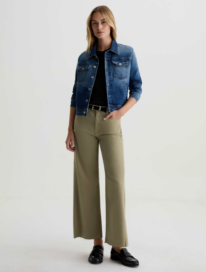 SAIGE WIDE LEG CROP - DUSTY SAGE