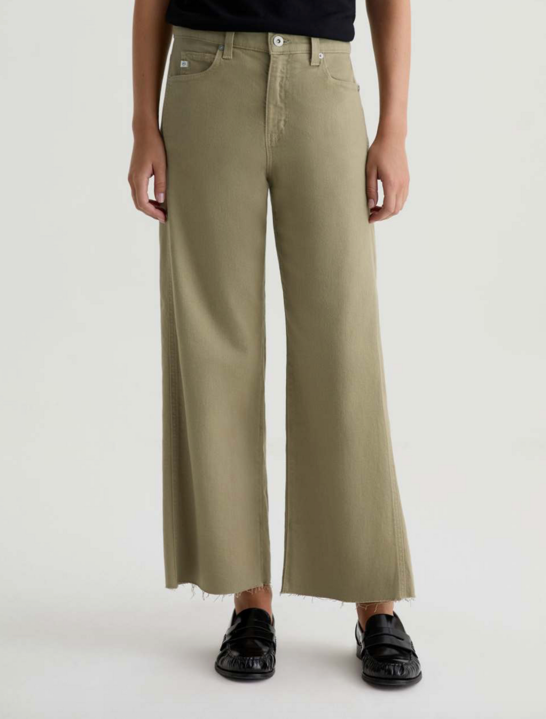 SAIGE WIDE LEG CROP - DUSTY SAGE
