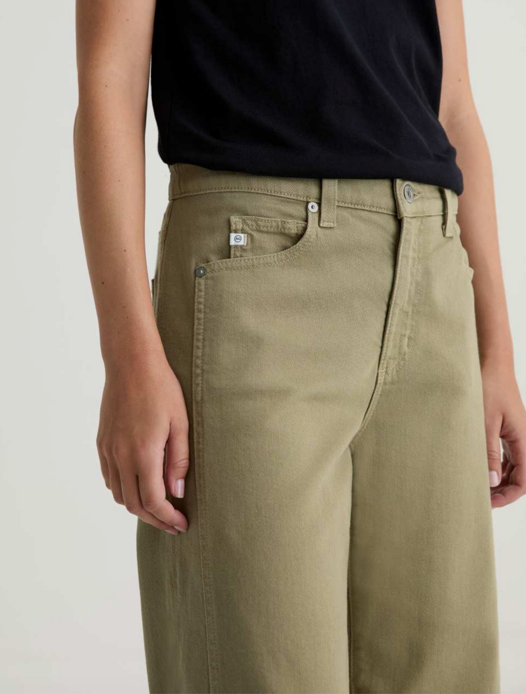 SAIGE WIDE LEG CROP - DUSTY SAGE
