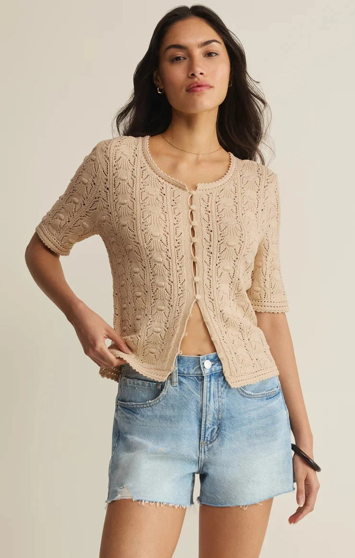 ADRIA POINTELLE CARDIGAN TOP Z SUPPLY 