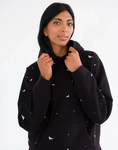 ALL OVER HORSE HOODIE SWEATER BRUNETTE THE LABEL 