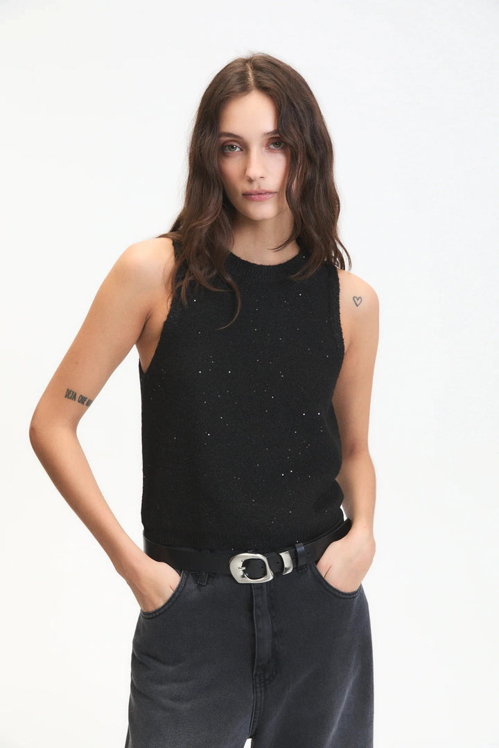 ANGEL KNIT TOP TOP DELUC XS BLACK 