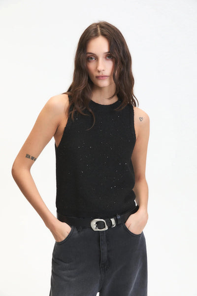 ANGEL KNIT TOP TOP DELUC XS BLACK 