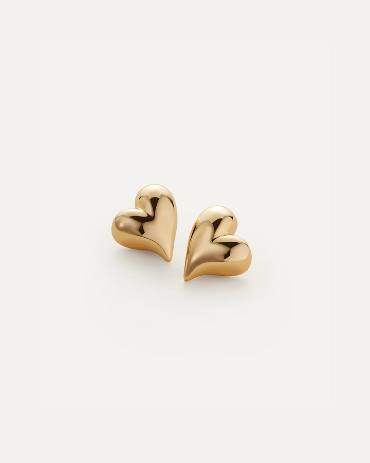 ART HEART BUTTON EARRINGS Jewelry JENNY BIRD GOLD 