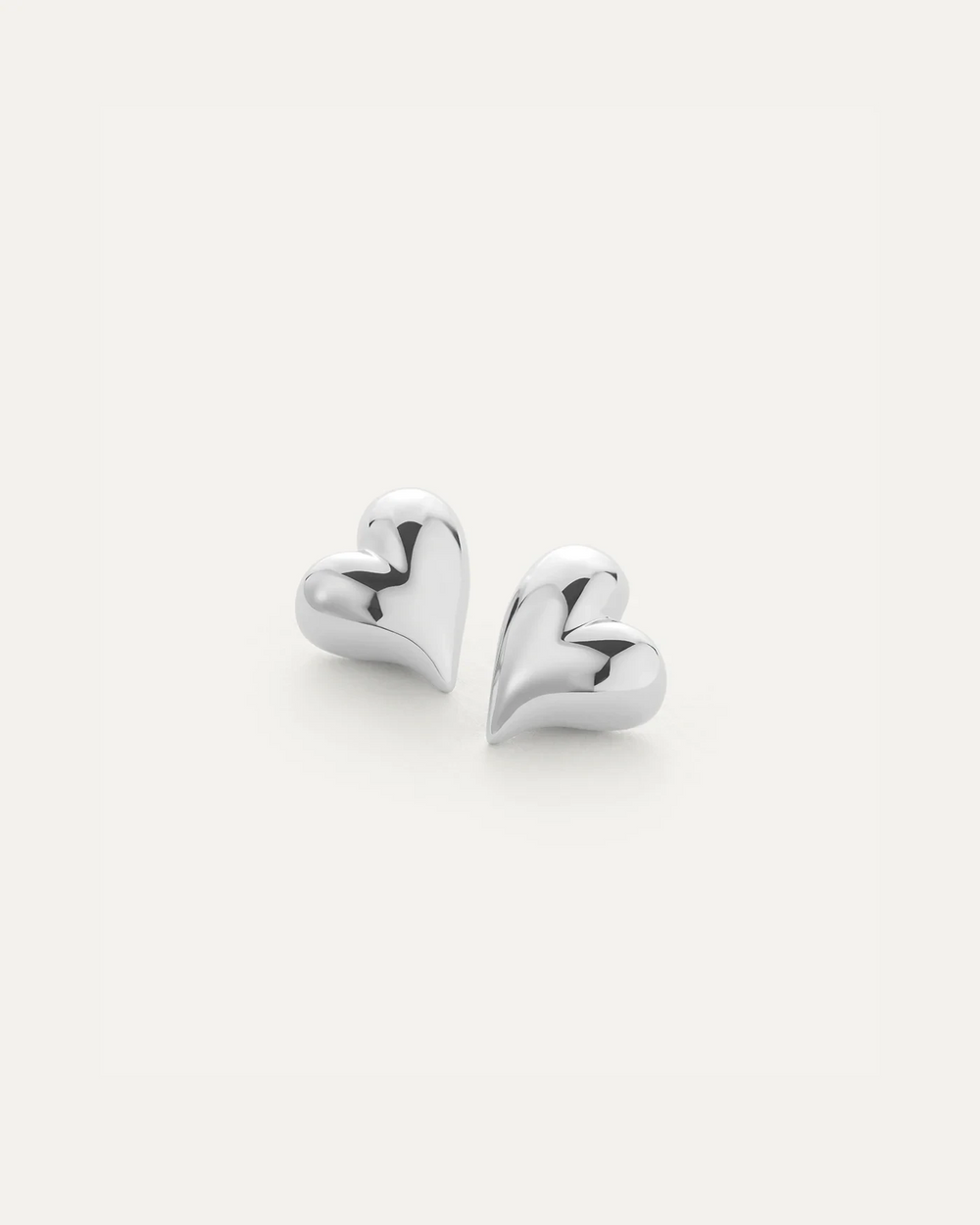 ART HEART BUTTON EARRINGS Jewelry JENNY BIRD SILVER 