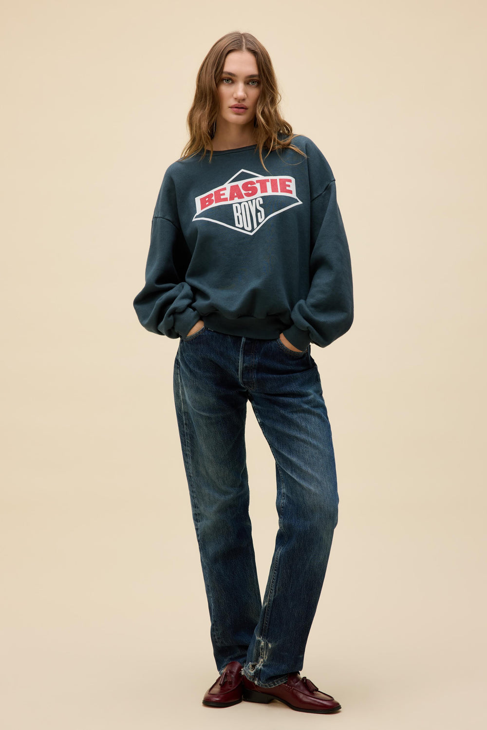 BEASTIE BOYS LOGO 84-86 OVERSIZED CREW SWEATSHIRT SWEATER DAYDREAMER 