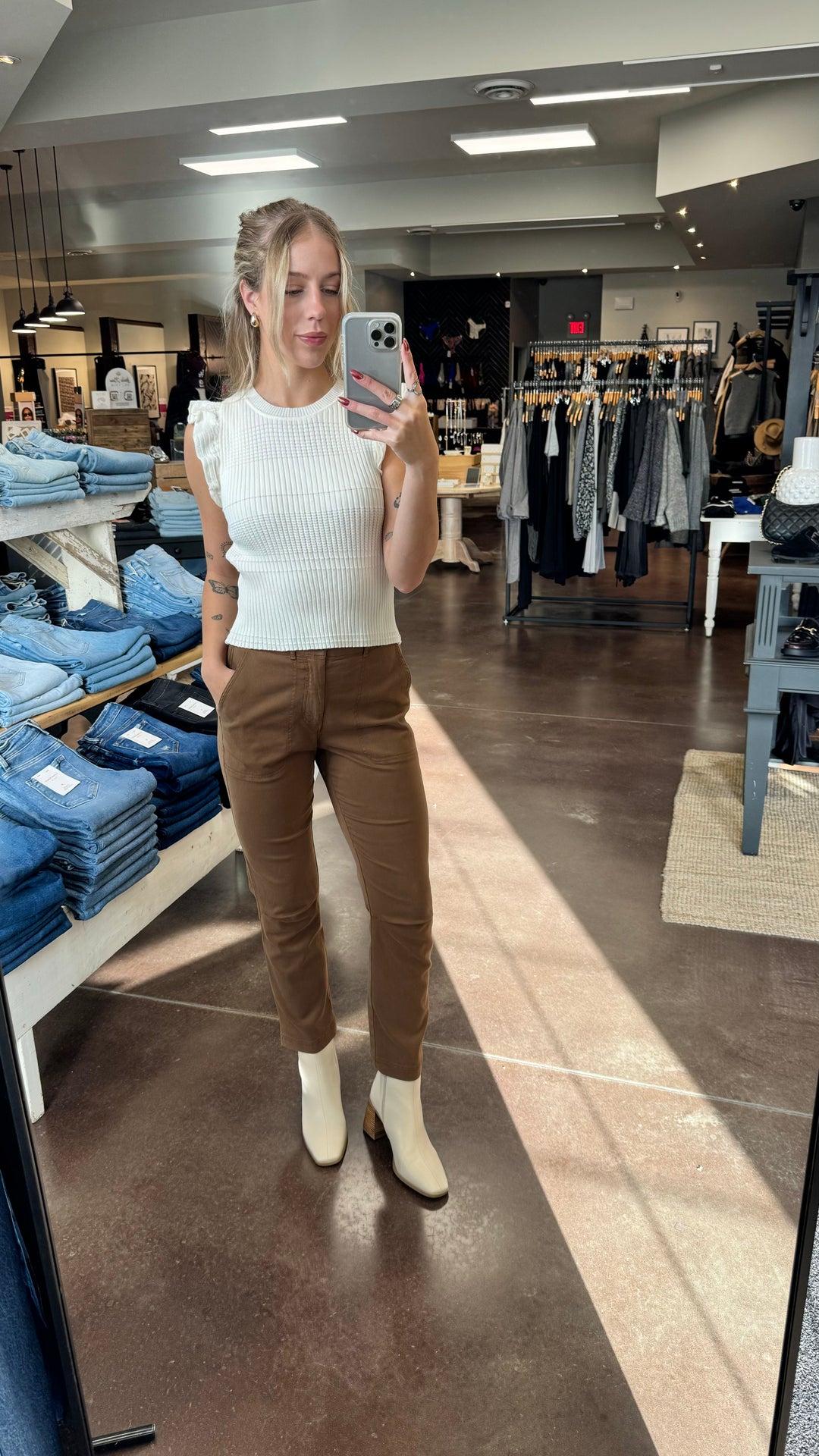 BEAU TROUSER Pants BELLA DAHL XS SPICED BROWN 