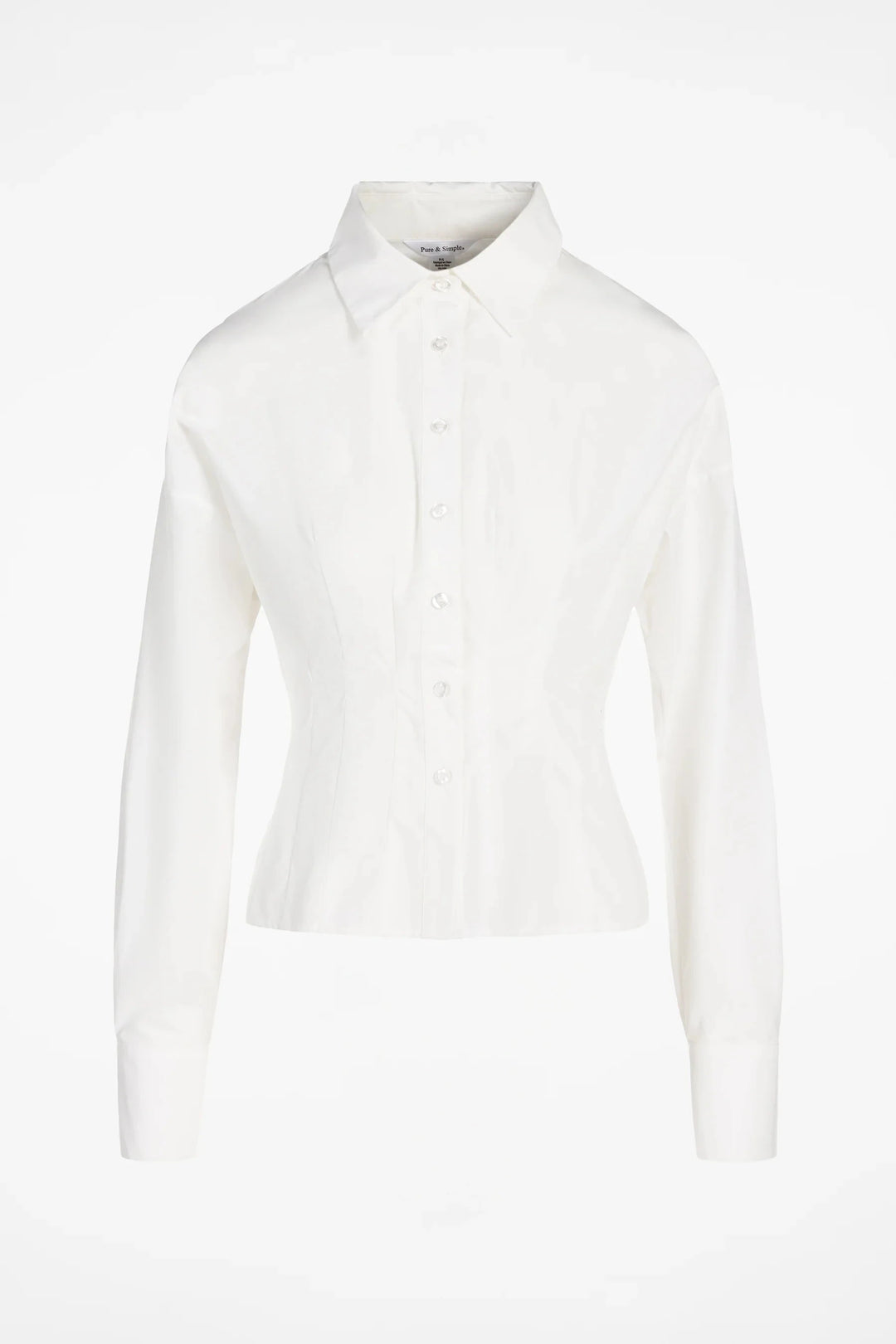 BELFAST CINCH WAIST SHIRT blouse PURE &amp; SIMPLE XS BRIGHT WHITE 