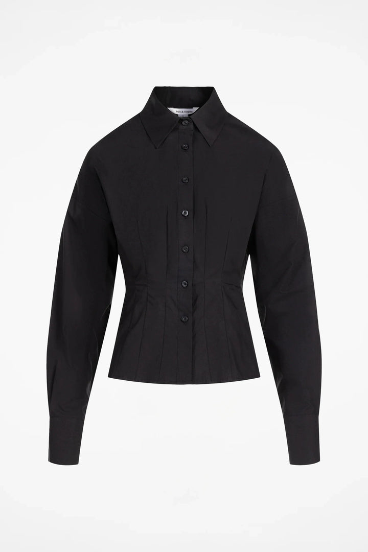BELFAST CINCH WAIST SHIRT blouse PURE &amp; SIMPLE XS NIGHT SKY 