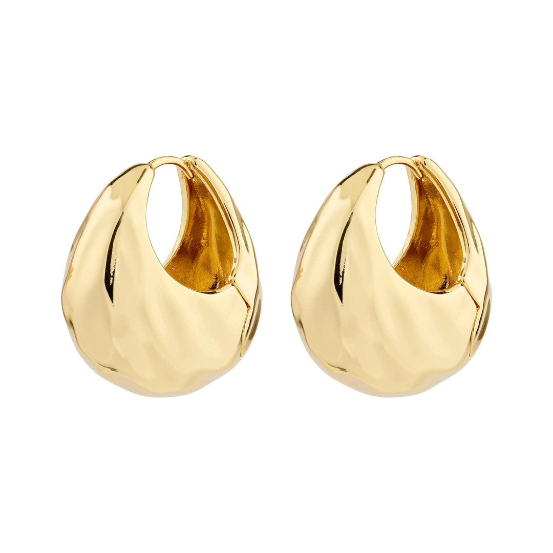 BELIEVE CHUNKY HOOPS Jewelry PILGRIM GOLD PLATED 
