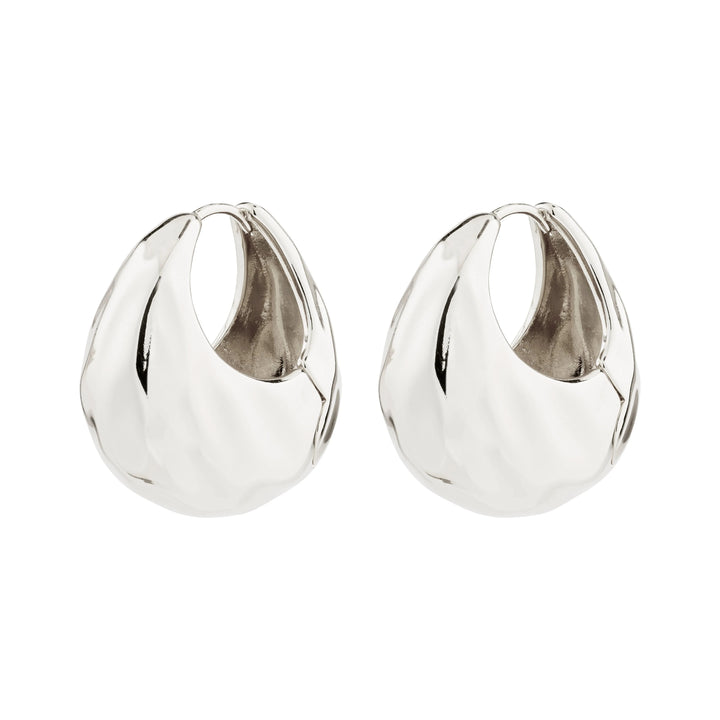 BELIEVE CHUNKY HOOPS Jewelry PILGRIM SILVER PLATED 