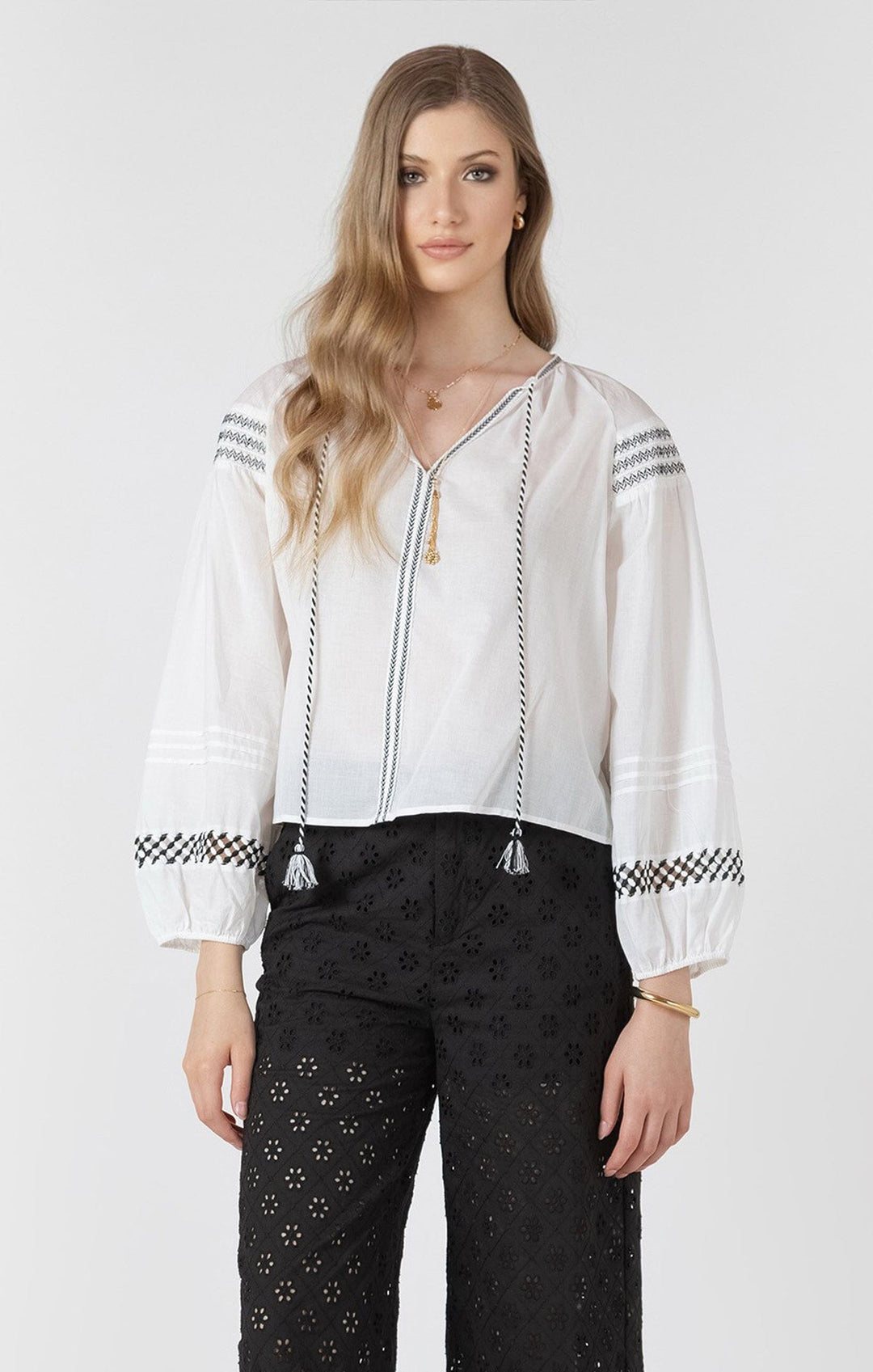 BLAISE TOP blouse BLACK TAPE 