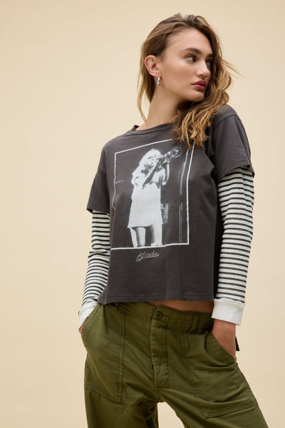 BLONDIE TRUMPET PHOTO SOLO TWOFER LONG SLEEVE top DAYDREAMER 