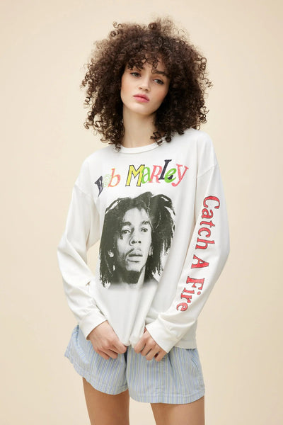 BOB MARLEY CATCH A FIRE RELAXED LONG SLEEVE T-Shirt DAYDREAMER 