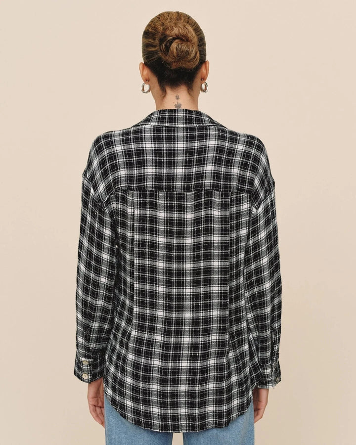 BOYFRIEND PLAID BUTTON DOWN TOP BELLA DAHL 