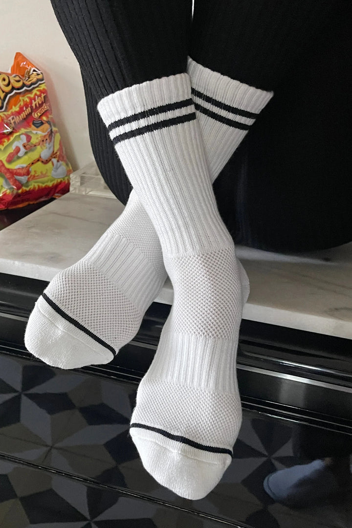 BOYFRIEND SOCKS - CLASSIC WHITE Socks LE BON SHOPPE 