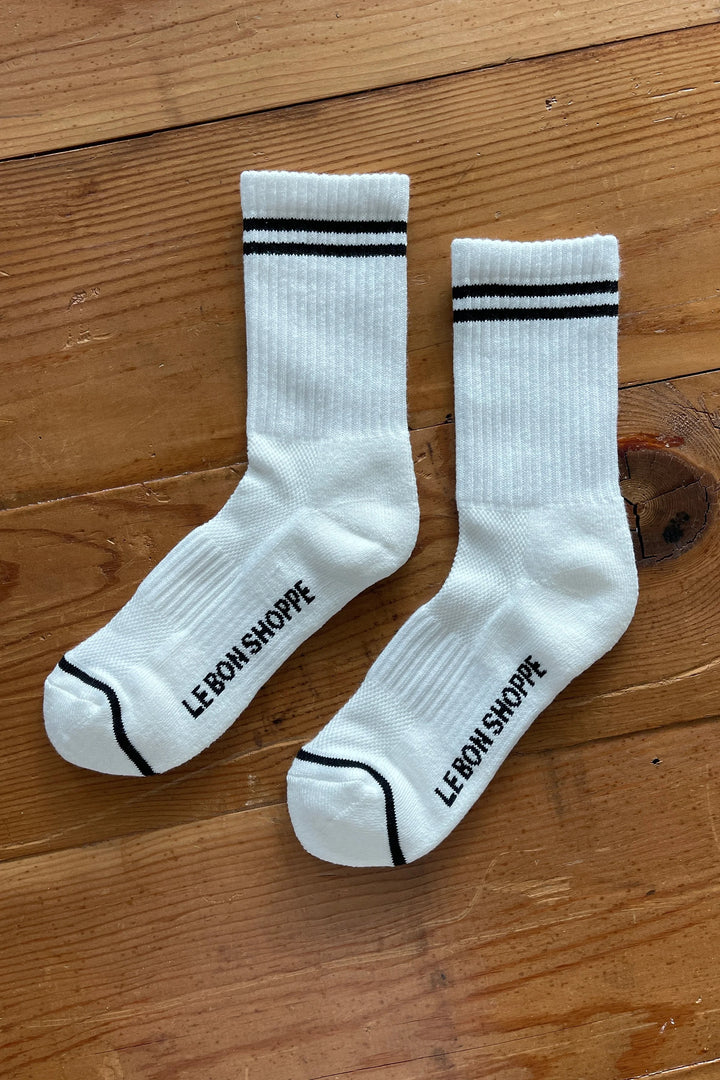 BOYFRIEND SOCKS - CLASSIC WHITE Socks LE BON SHOPPE 