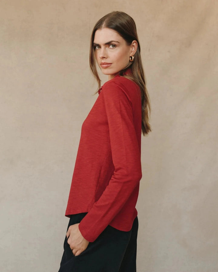 BUTTON DOWN KNIT TOP TOP BELLA DAHL 