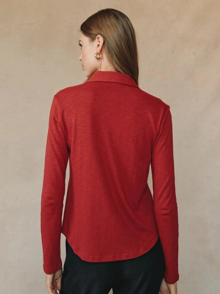 BUTTON DOWN KNIT TOP TOP BELLA DAHL 
