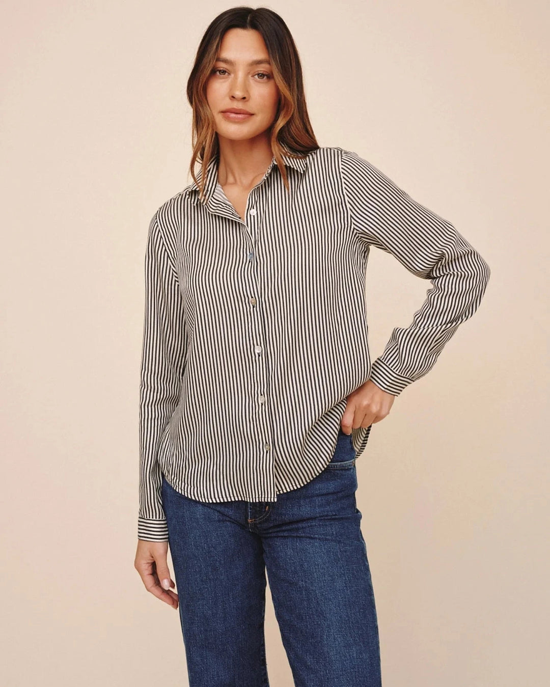 BUTTON DOWN SHIRT TOP BELLA DAHL 