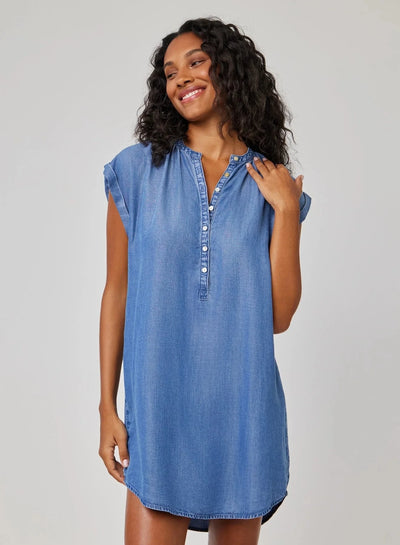 CAP SLEEVE HENLEY DRESS Dress BELLA DAHL 