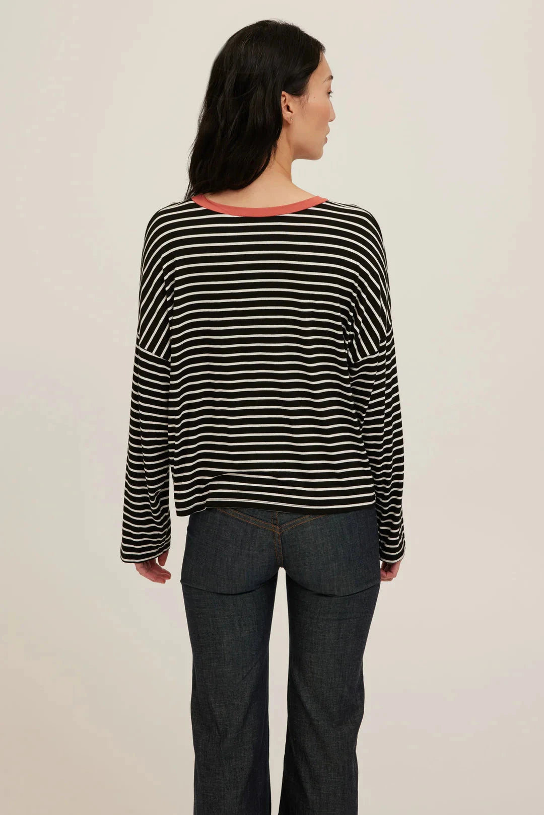CAPTAIN STRIPED BOYFRIEND LONG SLEEVE TOP PROJECT SOCIAL T 
