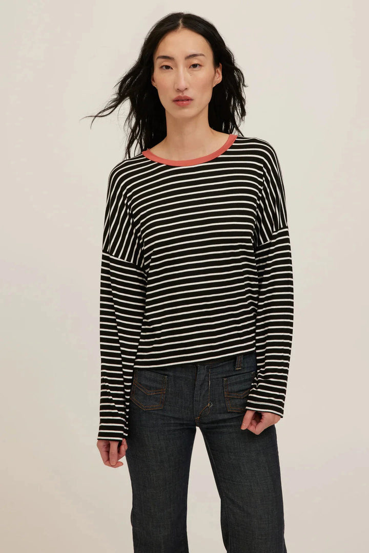 CAPTAIN STRIPED BOYFRIEND LONG SLEEVE TOP PROJECT SOCIAL T 