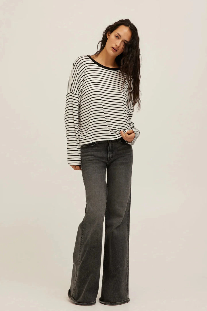 CAPTAIN STRIPED BOYFRIEND LONG SLEEVE TOP PROJECT SOCIAL T 