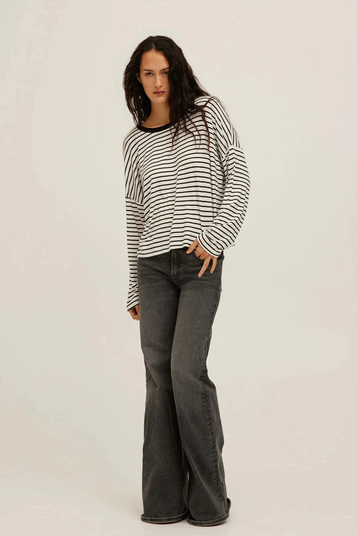 CAPTAIN STRIPED BOYFRIEND LONG SLEEVE TOP PROJECT SOCIAL T 
