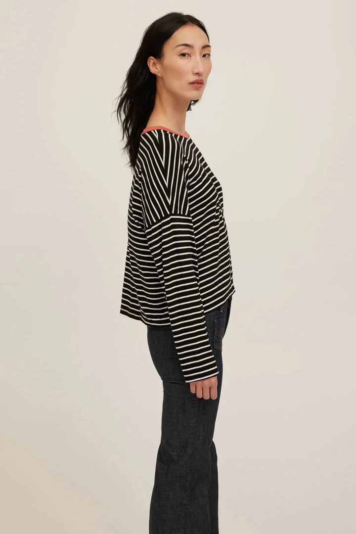 CAPTAIN STRIPED BOYFRIEND LONG SLEEVE TOP PROJECT SOCIAL T 