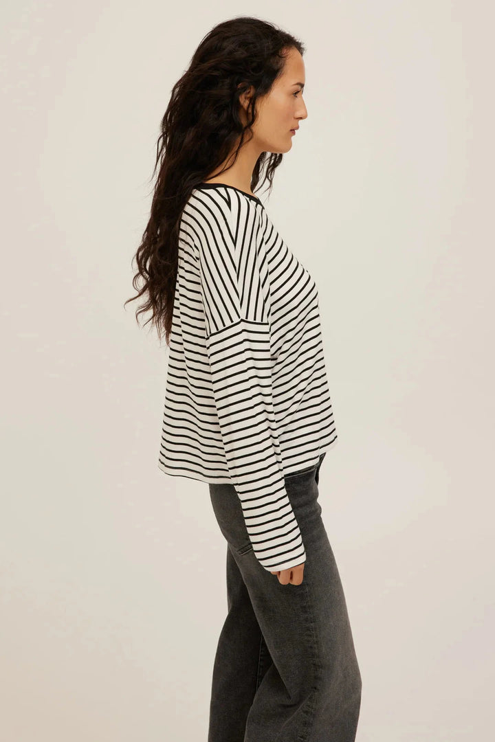 CAPTAIN STRIPED BOYFRIEND LONG SLEEVE TOP PROJECT SOCIAL T 