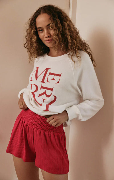 CASSIE MERRY LONG SLEEVE TOP SWEATER Z SUPPLY 