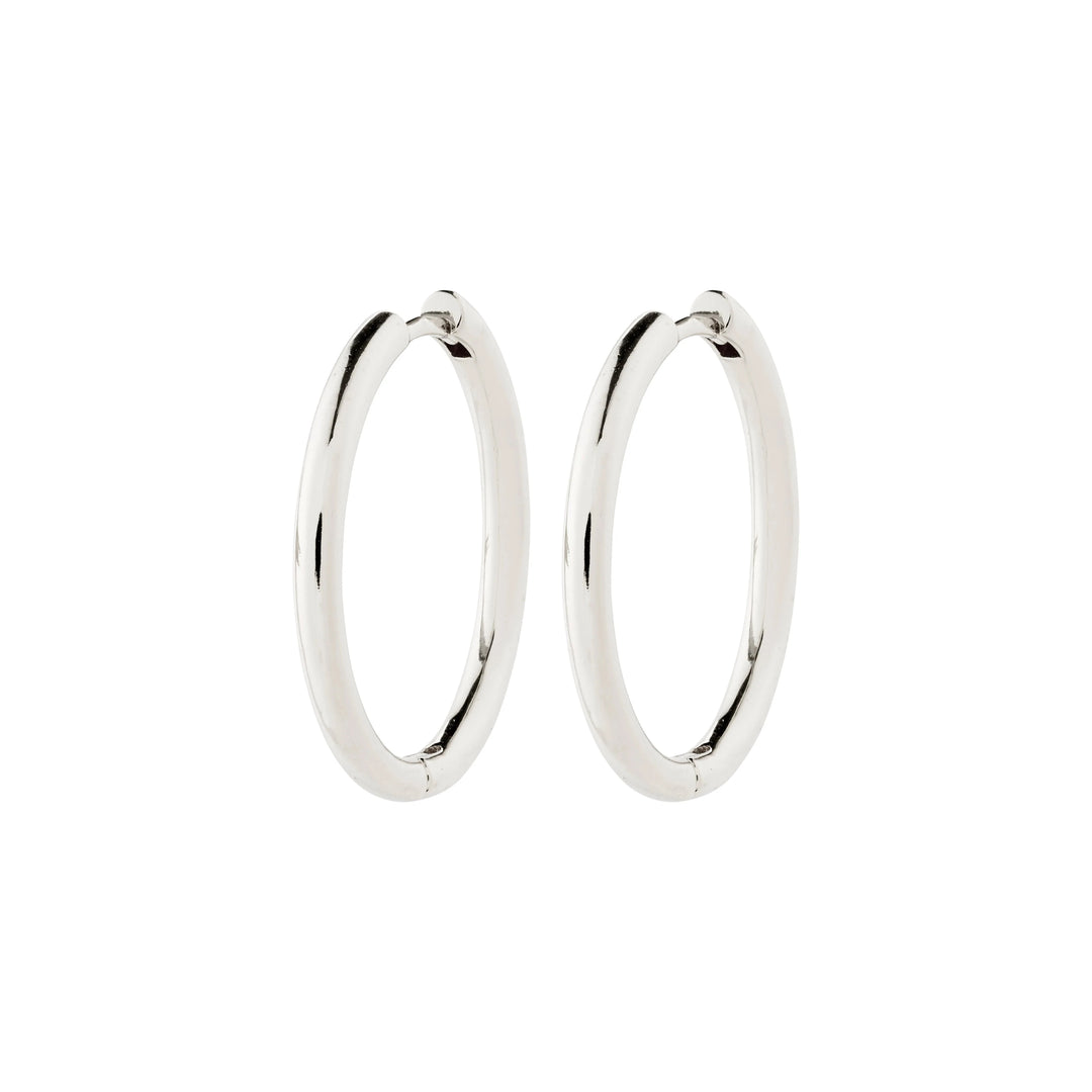 CHARM LARGE HOOPS Jewelry PILGRIM SILVER PLATED 