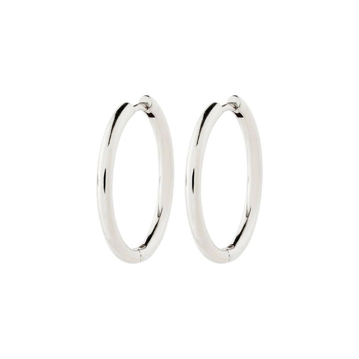 CHARM LARGE HOOPS Jewelry PILGRIM SILVER PLATED 