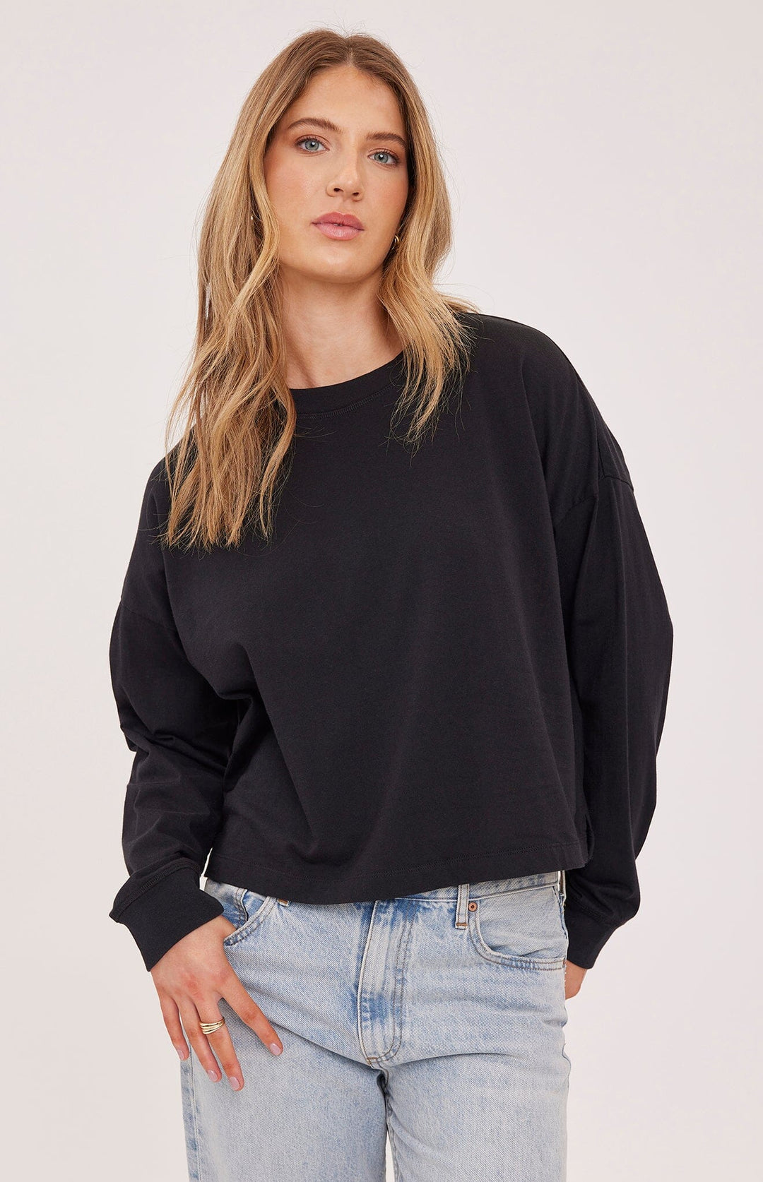 CHRISTY LONG SLEEVE TOP TOP GENTLE FAWN XS BLACK 