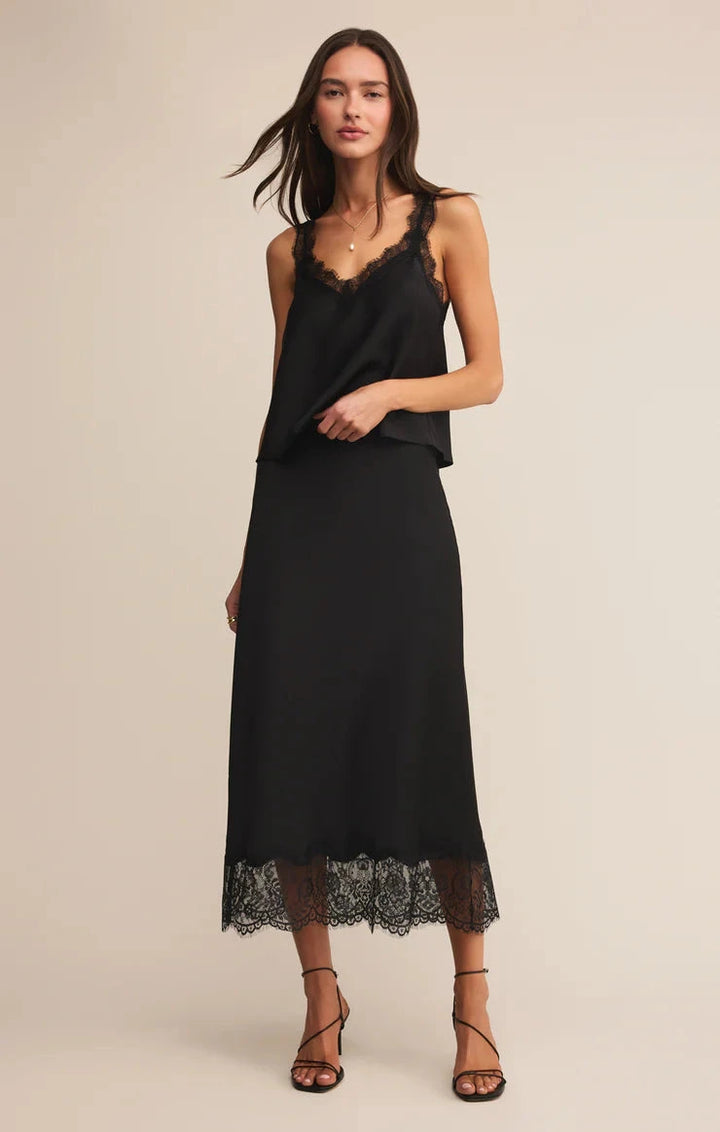 CINDER LACE SATIN MIDI SKIRT SKIRT Z SUPPLY 