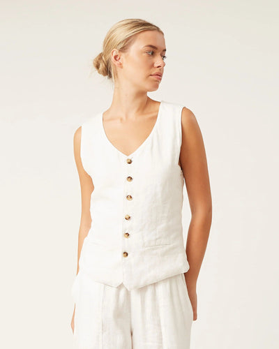 CIXI LINEN VEST Top Naif 