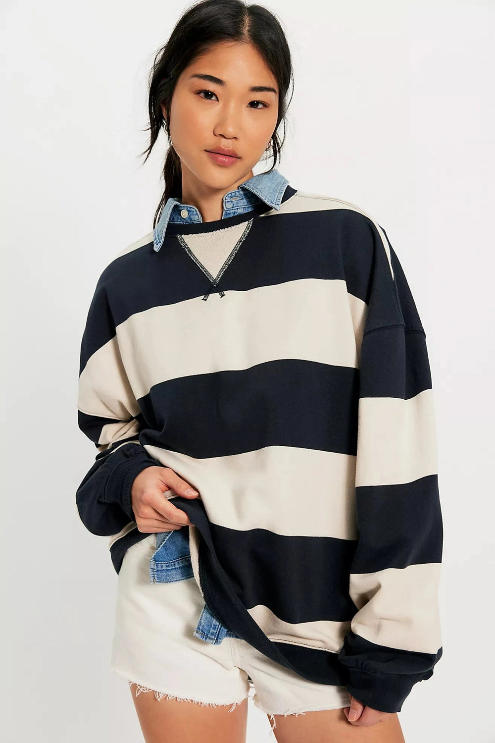 CLASSIC STRIPE CREW SWEATER Free People 