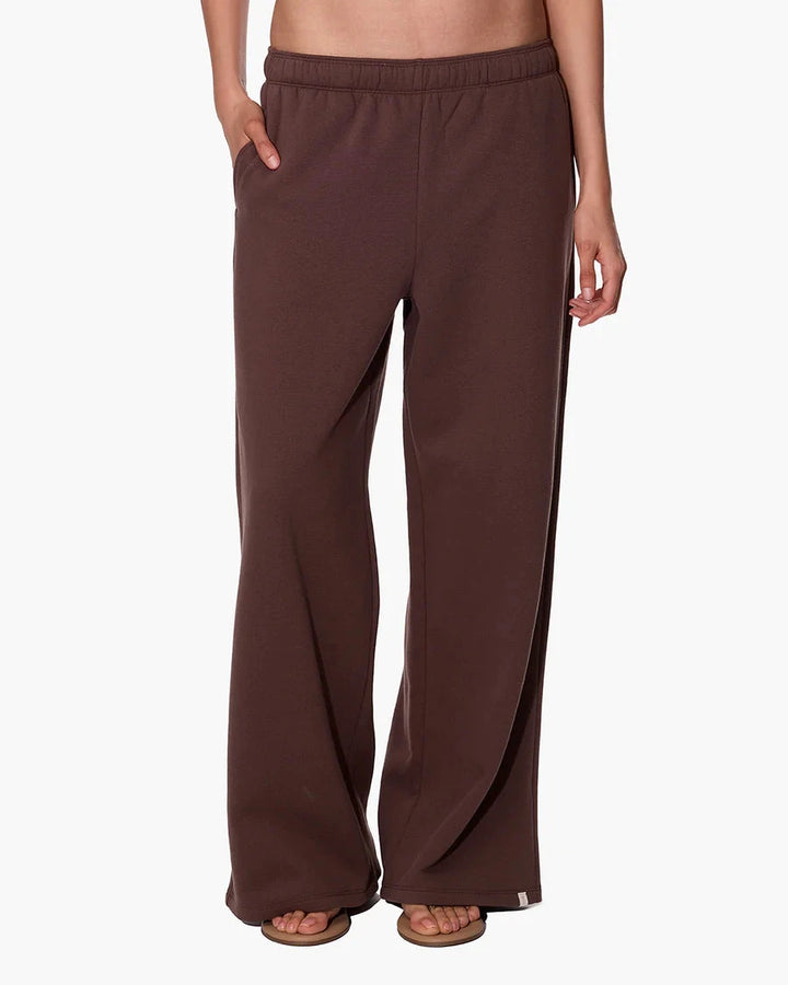 CLOUD SOFT WIDE LEG JOGGER Pants TKEES XS DARK CHOCOLATE 