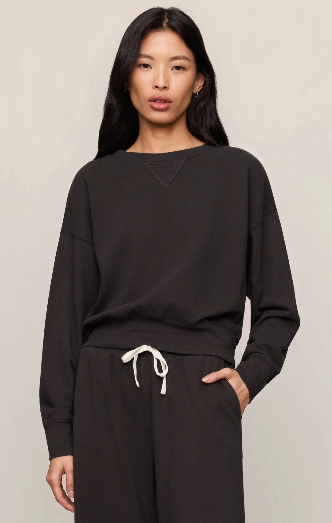 CLUBHOUSE SWEATSHIRT SWEATER Z SUPPLY XS ASH BLACK 