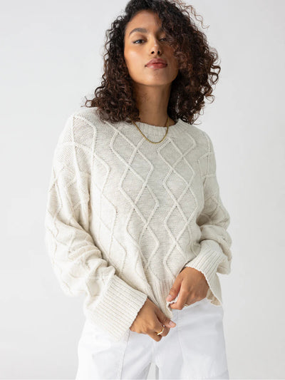 COASTAL CABLE CREWNECK SWEATER SANCTUARY 