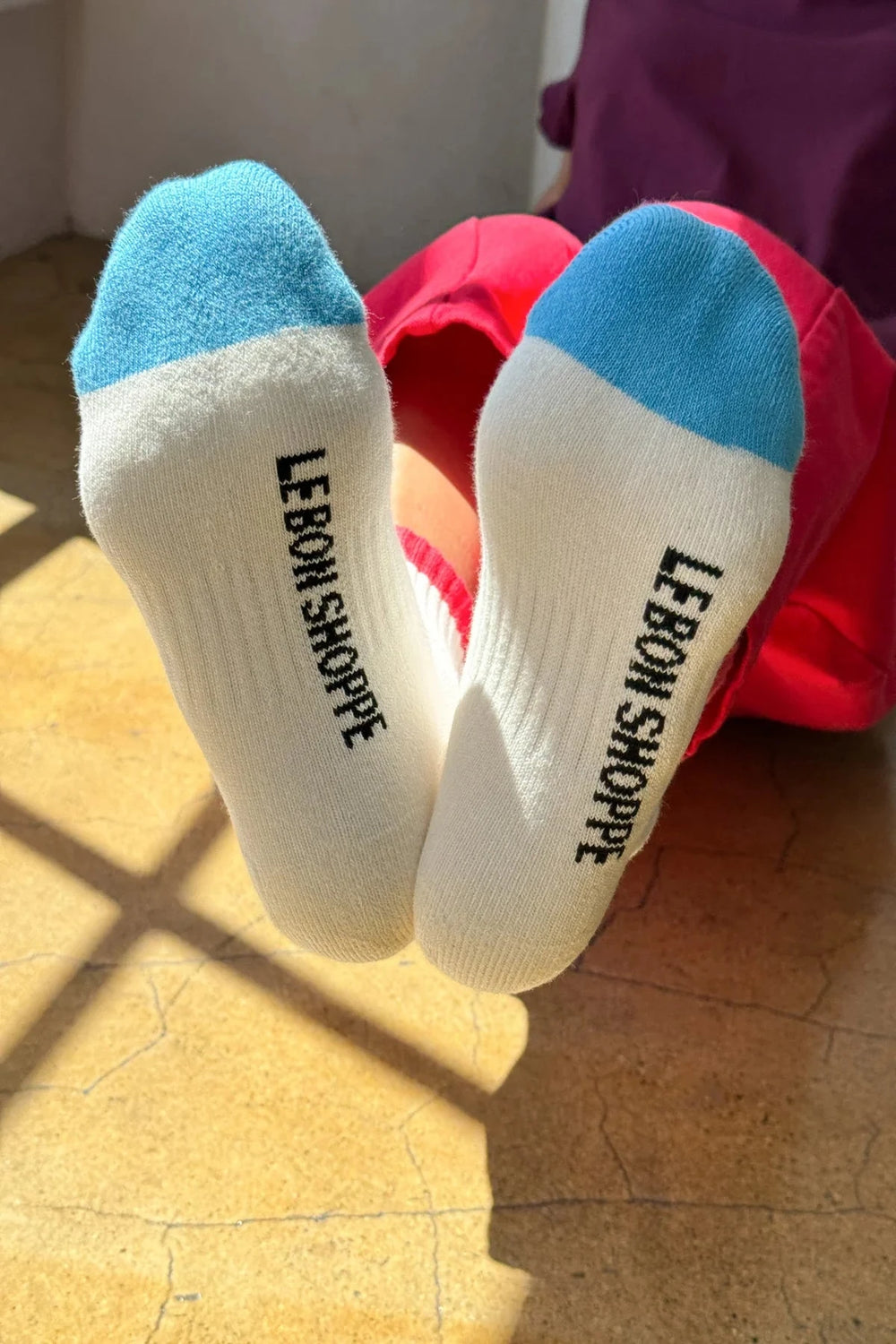 COLOR BLOCK GIRLFRIEND SOCKS - BLUE RED Socks LE BON SHOPPE 