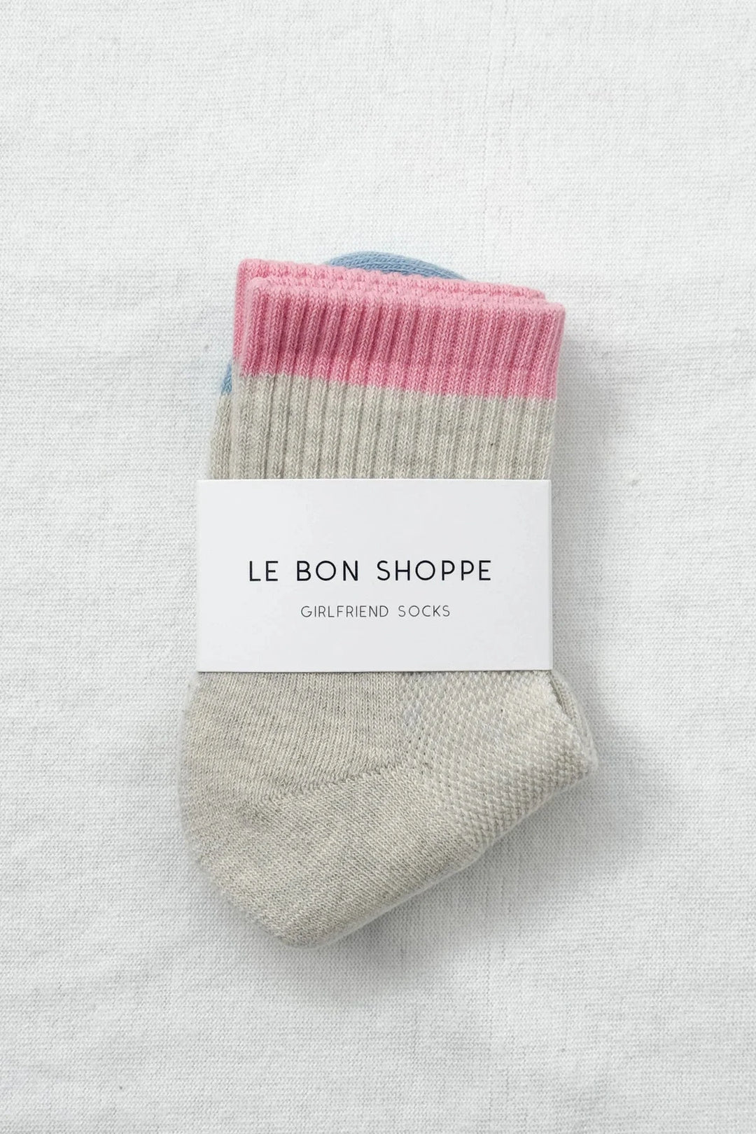 COLOR BLOCK GIRLFRIEND SOCKS - GREY PINK Socks LE BON SHOPPE 