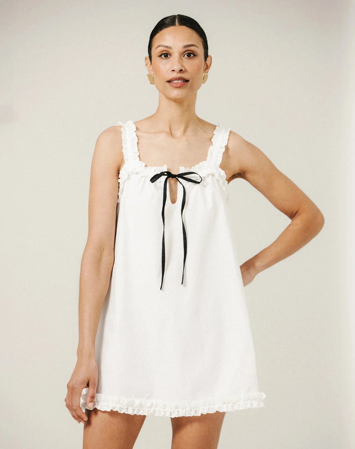 COTTON POPLIN BABYDOLL DRESS Dress BRUNETTE THE LABEL 