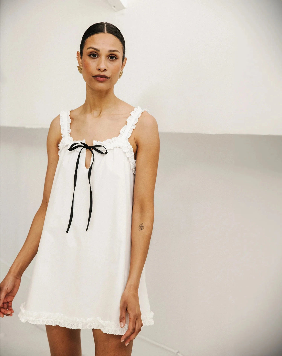 COTTON POPLIN BABYDOLL DRESS Dress BRUNETTE THE LABEL 