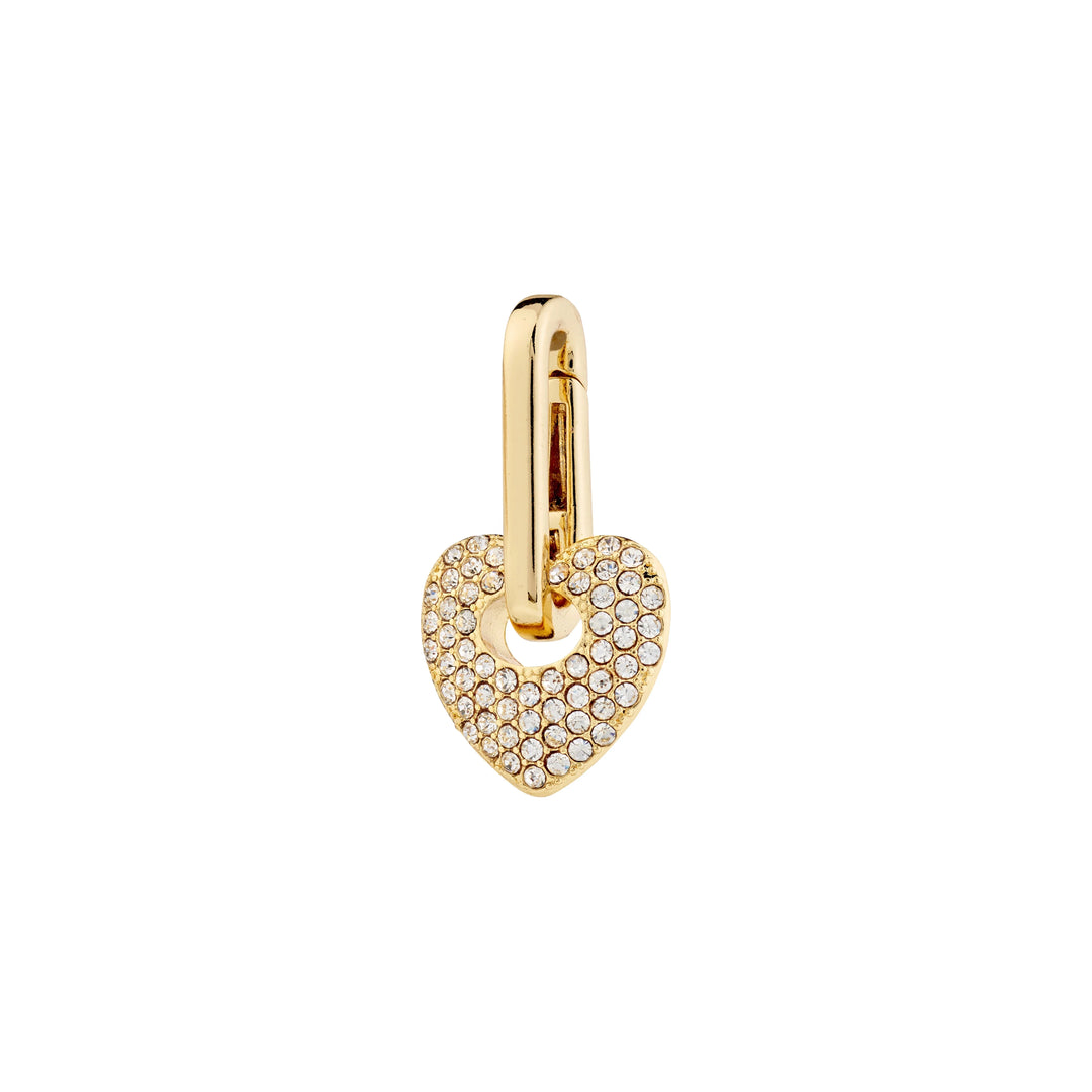 CRYSTAL HEART CHARM Jewelry PILGRIM GOLD PLATED 