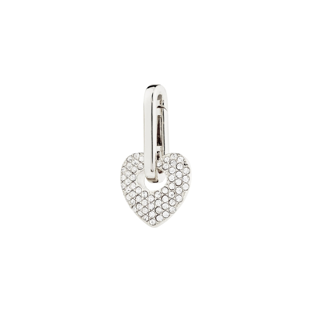CRYSTAL HEART CHARM Jewelry PILGRIM SILVER PLATED 